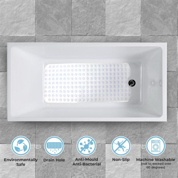 TOP 3 NON-SLIP SHOWER MAT WITH SUCTION CUPS CLEAR 40X100CM