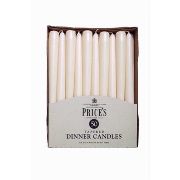 PRICES 50 CATERING DINNER CANDLES IVORY