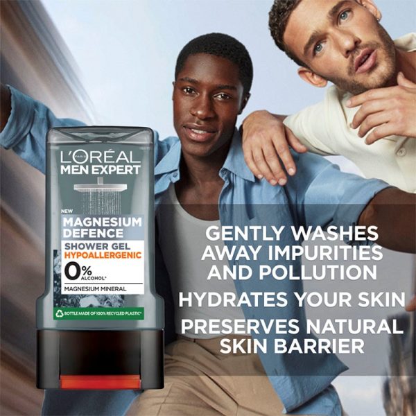 LOREAL MEN EXPERT SHOWER GEL MAGNESIUM HYPOALLERGENIC 300ML PACK OF 6