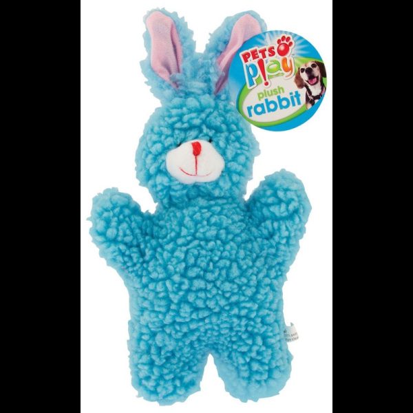 PETS PLAY DOG TOY PLUSH RABBBIT ASS