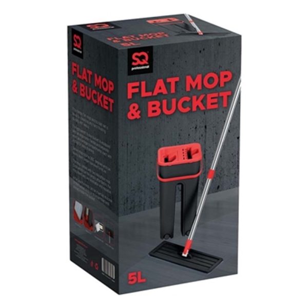 FLAT MOP & BUCKET BLACK-RED