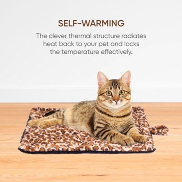 SELF HEATING PET BED LEOPARD PRINT