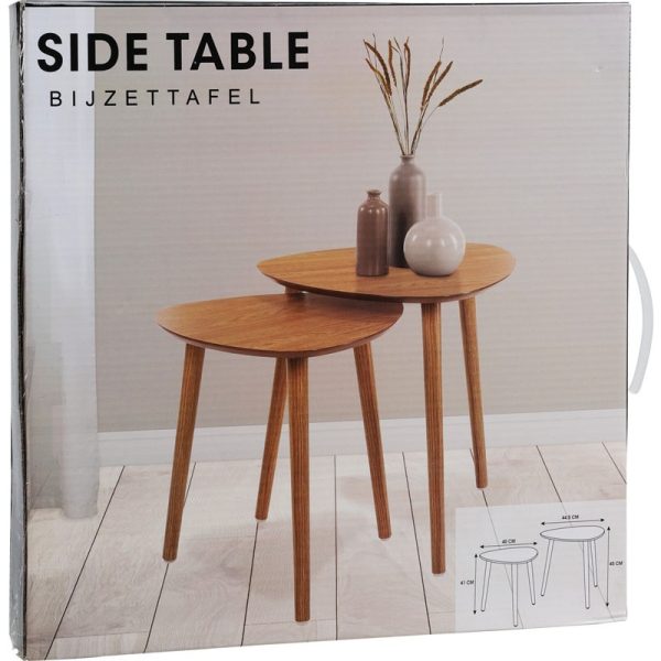 SIDE TABLE WOODEN SET OF 2PCS