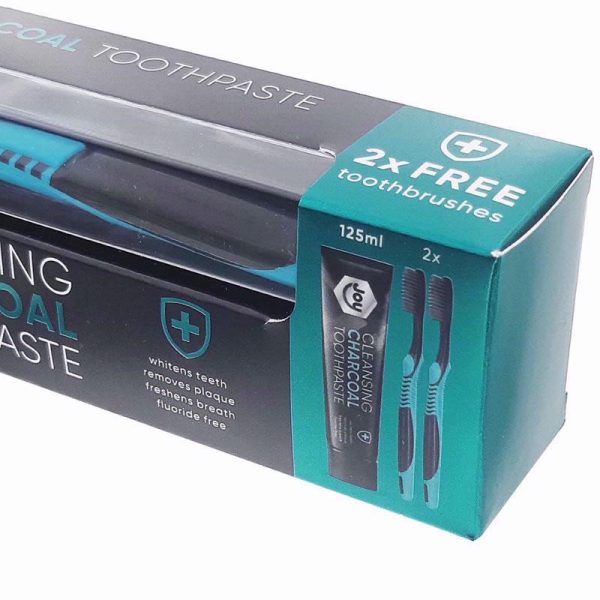 JOY CHARCOAL TOOTHBRUSH & TOOTHPASTE PACK OF 12