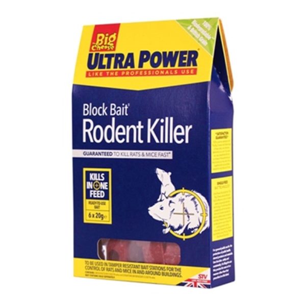 THE BIG CHEESE RAT BLOCK BAIT KILLER 6PCE