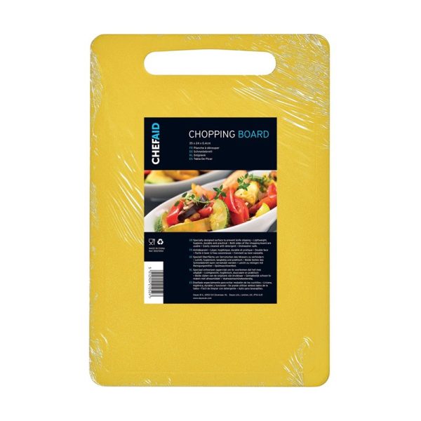 CHEF AID POLY CHOP BOARD YELLOW 35X25CM