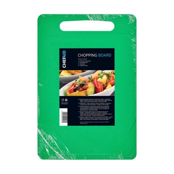 CHEF AID POLY CHOPPING BOARD GREEN 35X25CM