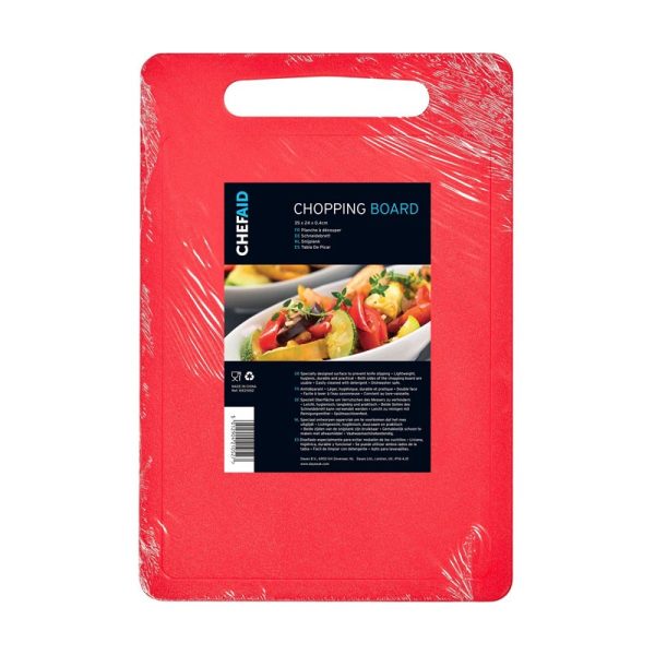 CHEF AID POLY CHOPPING BOARD RED 35X25CM