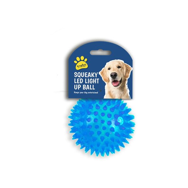 SQUEAKY LED LIGHT UP BALL DOG TOY