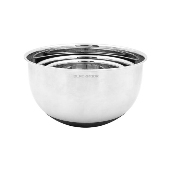 BLACKMOOR STAINLESS STEEL MIXING BOWLS PACK OF 3