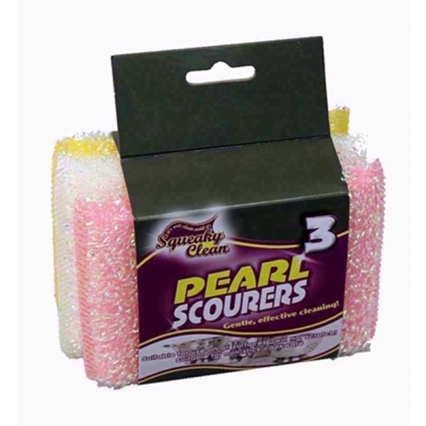 SQUEAKY CLEAN 3 PEARL SCOURERS PACK OF 10