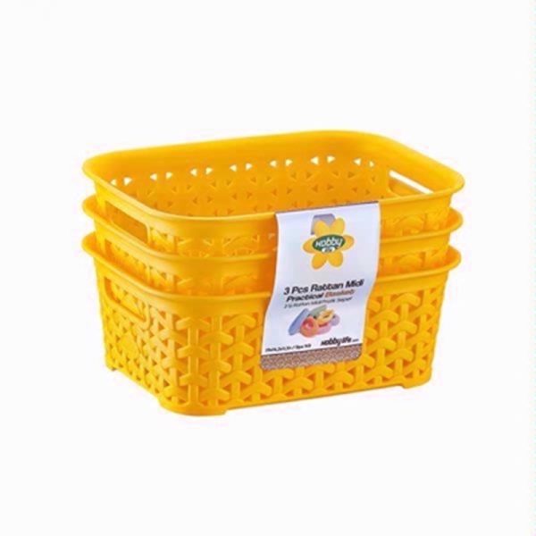 HOBBY 3PC RATTAN MIDI BASKET