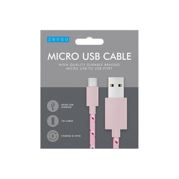 ZENSO MICRO TO USB 1M BRAIDED CABLE