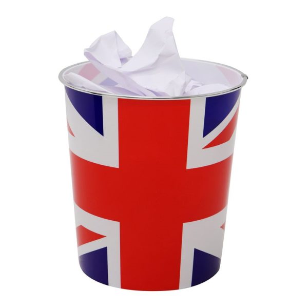 JVL PLASTIC WASTE PAPER BIN UNION JACK