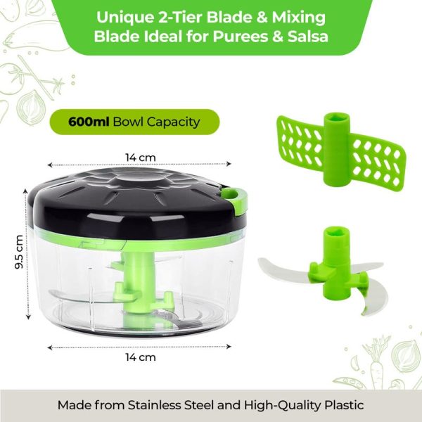 TOP 3 ROTARY FOOD CHOPPER STAINLESS STEEL