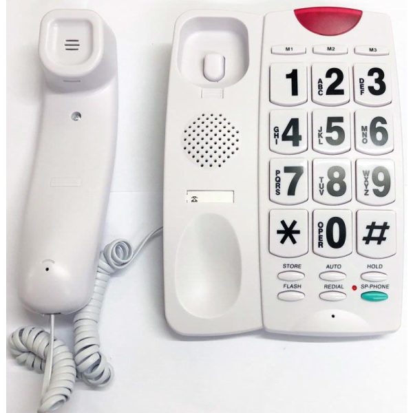 POWERPLUS LGE BIG BUTTON PHONE WHITE