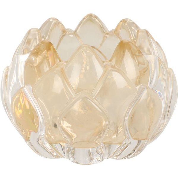 GLASS TEALIGHT HOLDER 8X8X5.5CM