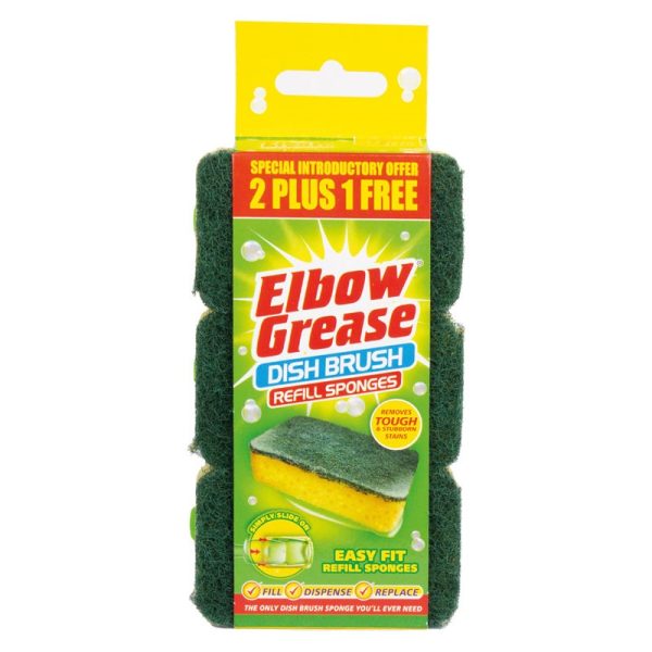 ELBOW GREASE DISH BRUSH REFILL PACK OF 3