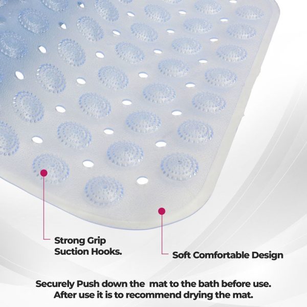 TOP 3 NON-SLIP SHOWER MAT WITH SUCTION CUPS CLEAR 40X100CM