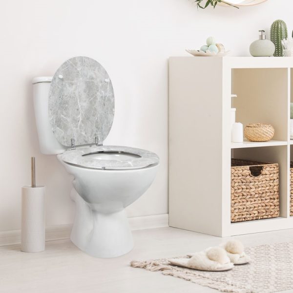 ANIKA TOILET SEAT MARBLE EFFECT GREY