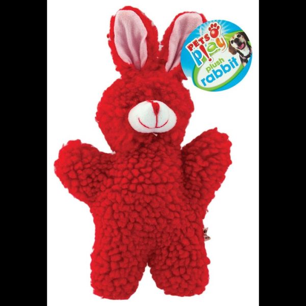 PETS PLAY DOG TOY PLUSH RABBBIT ASS