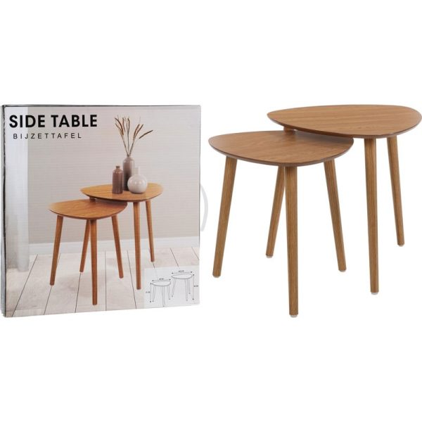 SIDE TABLE WOODEN SET OF 2PCS