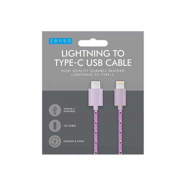 ZENSO LIGHTNING TO TYPE C 1M BRAIDED CABLE