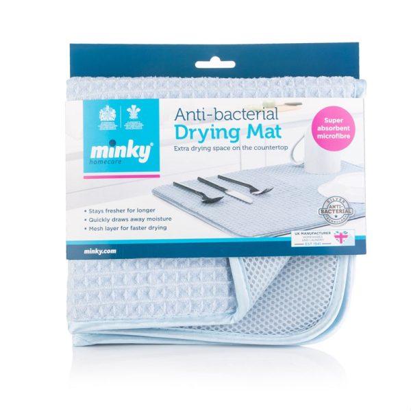 MINKY PASTAL BLUE DRYING MAT ANTI-BAC