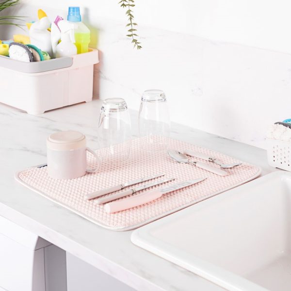 MINKY PASTAL PINK DRYING MAT ANTI-BAC