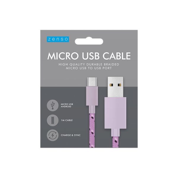 ZENSO MICRO TO USB 1M BRAIDED CABLE