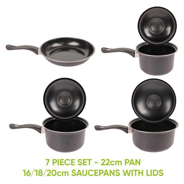 BRIGHT & HOMELY SAUCEPAN NON STICK COOKWARE SET 7PCS