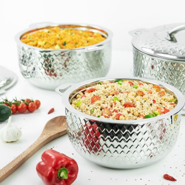 JUMBO STAINLESS STEEL HOT POT SET 3PC 5L - 7.5L - 10L