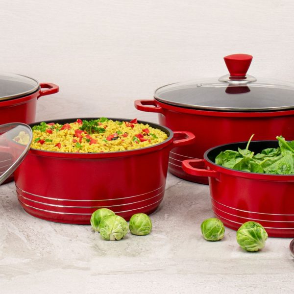 LARIA STOCKPOT DIE-CAST RED 4PCE SET