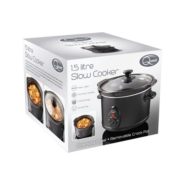 QUEST 1.5LTR SLOW COOKER 120W BLACK