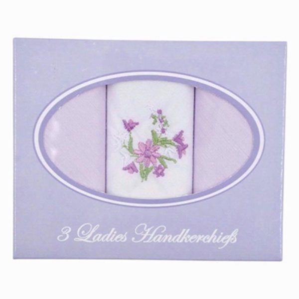 HANKIE LADIES COTTON 3 HANKIES HK018