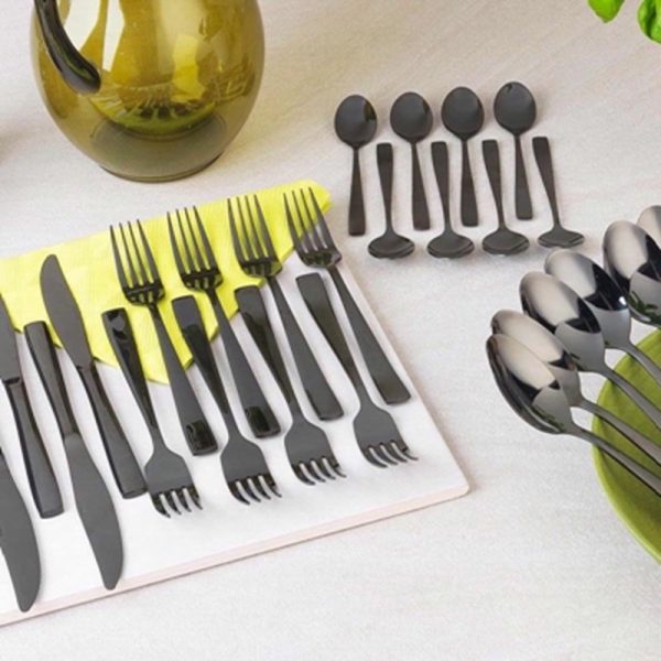 SALTER REGAL BLACK CUTLERY SET 16PC