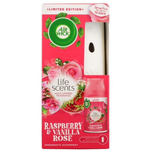 AIRWICK FRESHMATIC COMPLETE RASPBERRY & VANILLA ROSE PACK OF 4