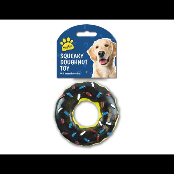 SQUEAKY DOUGHNUT DOG TOY