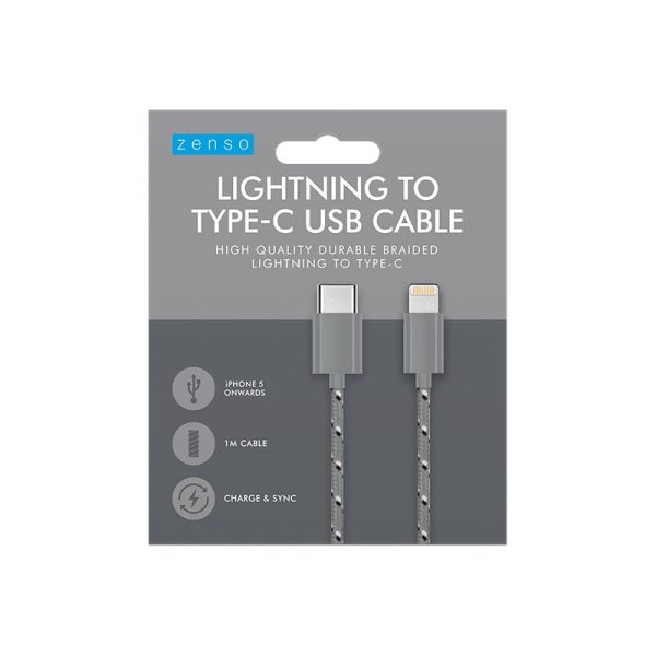 ZENSO LIGHTNING TO TYPE C 1M BRAIDED CABLE