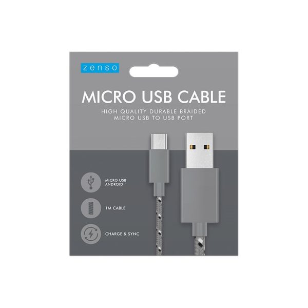 ZENSO MICRO TO USB 1M BRAIDED CABLE