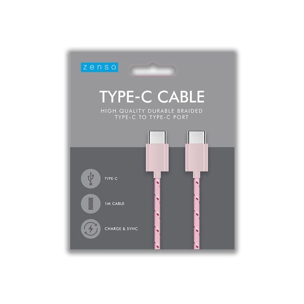 ZENSO TYPE C TO C BRAIDED 1M CABLE