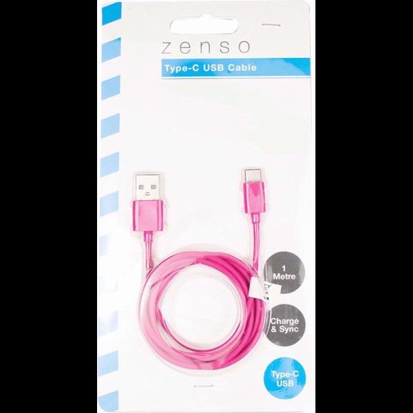 ZENSO USB CABLE TYPE C 1M ASSORTED