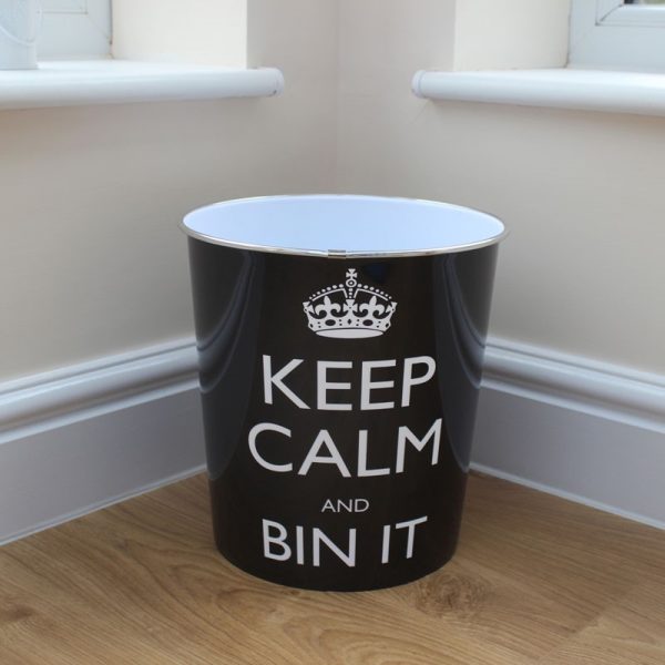 JVL PLASTIC WASTE PAPER BIN KEEP CALM