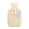 COUNTRYCLUB HOT WATER BOTTLE WITH LUXURY PLUSH JACQUARD STRIPE COVER ASSORTED COLOURS 2L