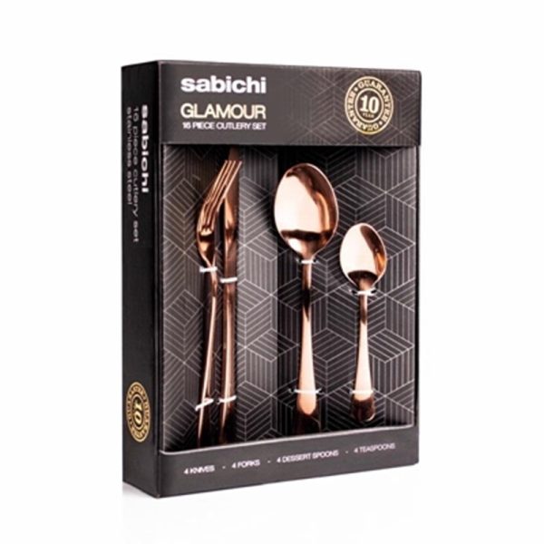 SABICHI GLAMOUR COPPER 16PC CUTLERY SET