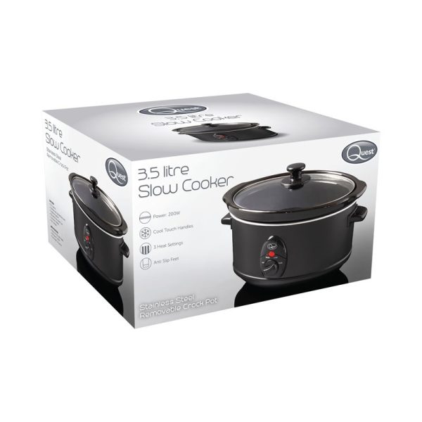 QUEST 3.5LTR SLOW COOKER 200W BLACK