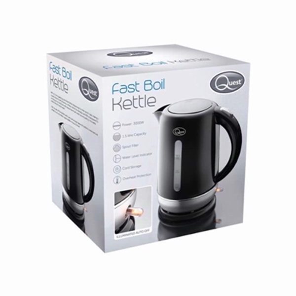 QUEST BLACK 1.5LTR KETTLE 39909