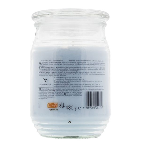 AIRWICK JAR CANDLE TEAK WOOD & SEA SALT 480G