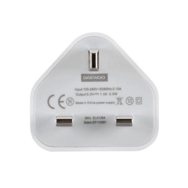 DAEWOO SINGLE USB MAINS CHARGER ELA1354