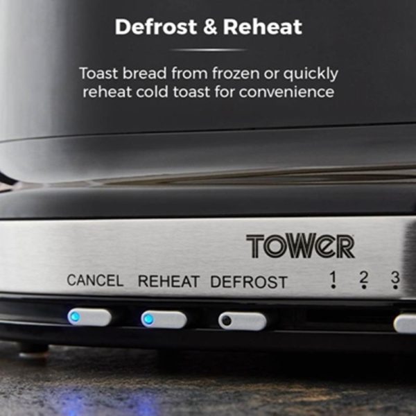 TOWER BELLE COLLECTION 2 SLICE TOASTER BLACK